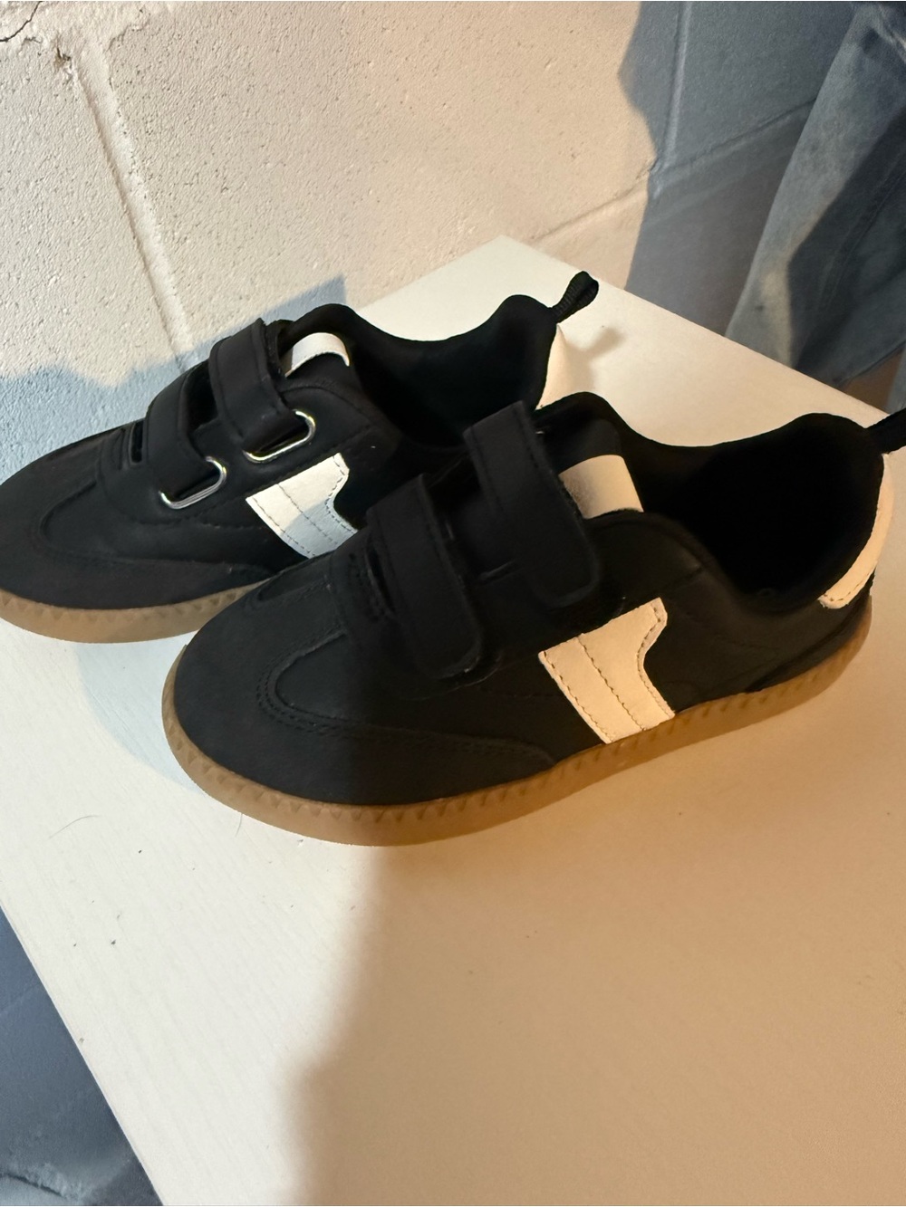Wonder Nation Toddler Black and White Velcro Sneakers